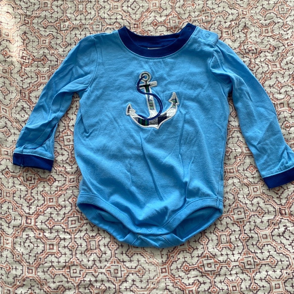 Nautical long sleeve onesie